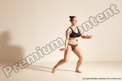 Underwear Martial art Woman White Moving poses Average long colored Dynamic poses Academic